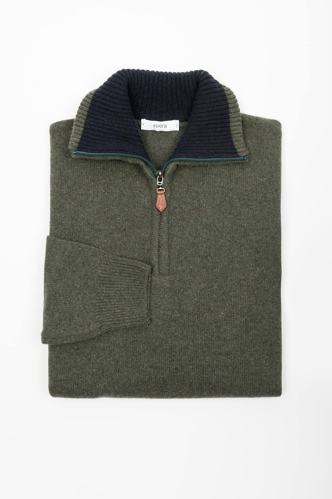 Rivera-spain Jersey Rivera Half Zip Verde Oliva