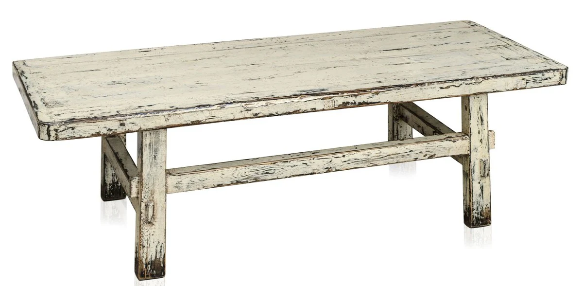 Casa Padrino country style coffee table antique style white 140 x 54 x H. 43 cm - Country Style Living Room Furniture