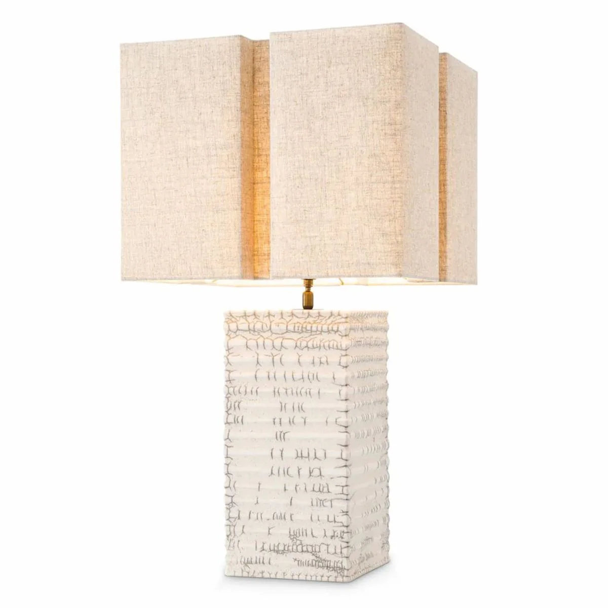 Casa Padrino l¨¢mpara de mesa de cer¨¢mica de lujo con pantalla blanco antiguo / beige A. 79 cm