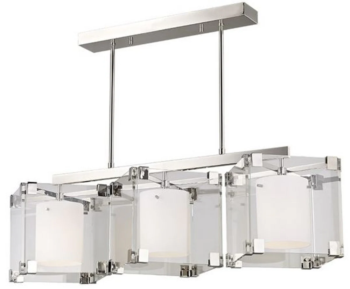 Casa Padrino lámpara colgante de diseño de lujo plata 136,5 x A. 43,2 cm - Lámpara colgante moderna para hotel y restaurante - Calidad de Lujo