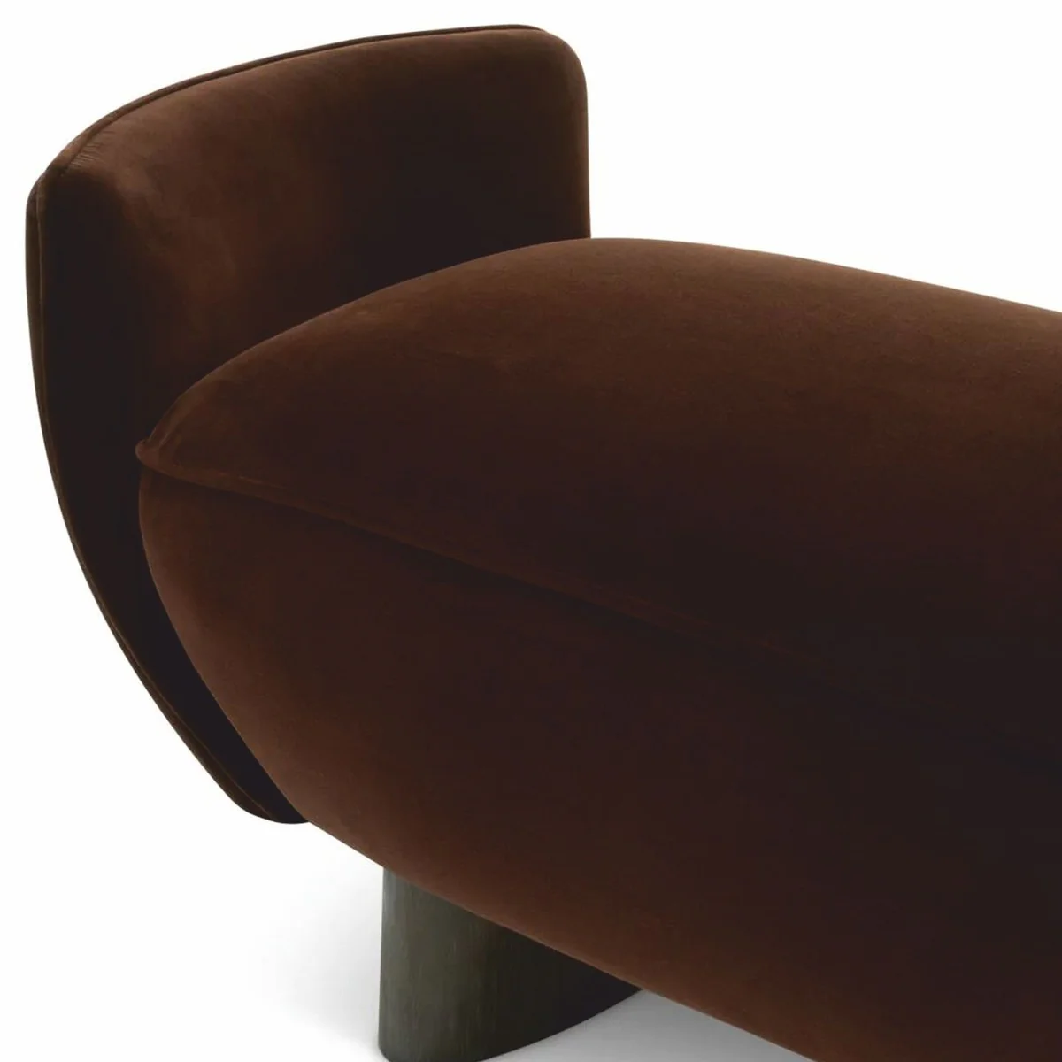 Casa Padrino Banco de Terciopelo de Lujo Marrón / Negro 151 cm - Muebles de Hotel de Lujo