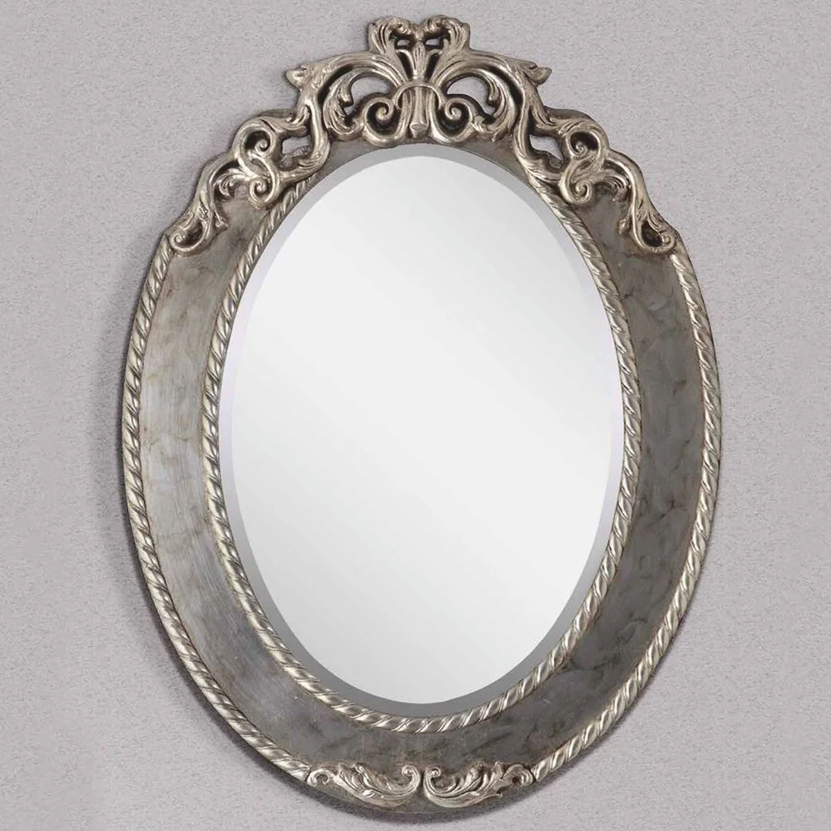 Casa Padrino espejo barroco de lujo plata Al. 95 cm - Muebles barrocos - Hecho en Italia