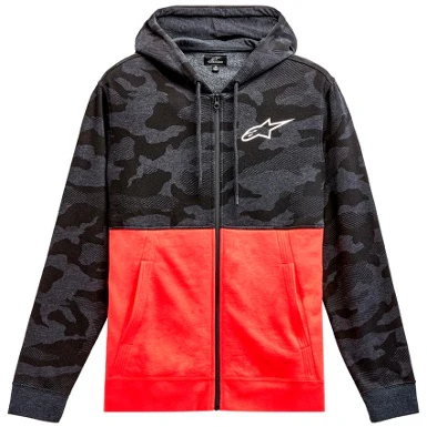 SUDADERA ALPINESTARS CAMO BLOCK ANTRACITA / ROJO