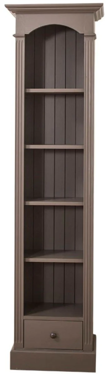 Casa Padrino armario estanter¨ªa de estilo campestre gris oscuro 50 x 33 x A. 190 cm - Armario de Madera Maciza con 4 Estantes y Cajone - Muebles de Estilo Campestre