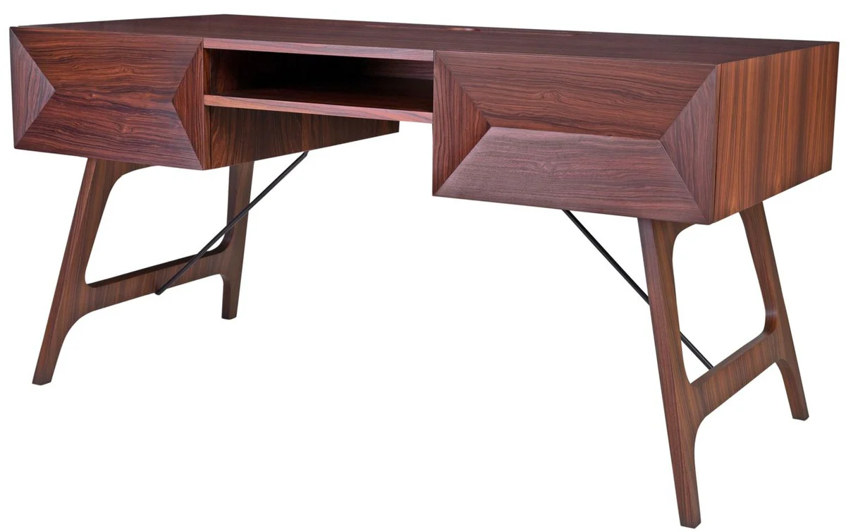 Casa Padrino Escritorio de Palisandro de Lujo con 2 Cajones Marrón 150 x 70 x H. 76 cm - Muebles de Oficina de Lujo