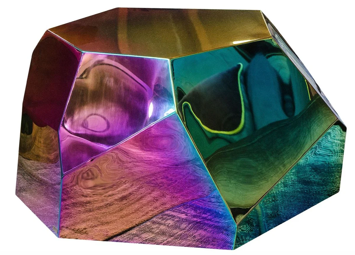 Casa Padrino diseño mesa de salón / mesa auxiliar titanio 89 x 90 x H. 45 cm - Colección de Diseñadores