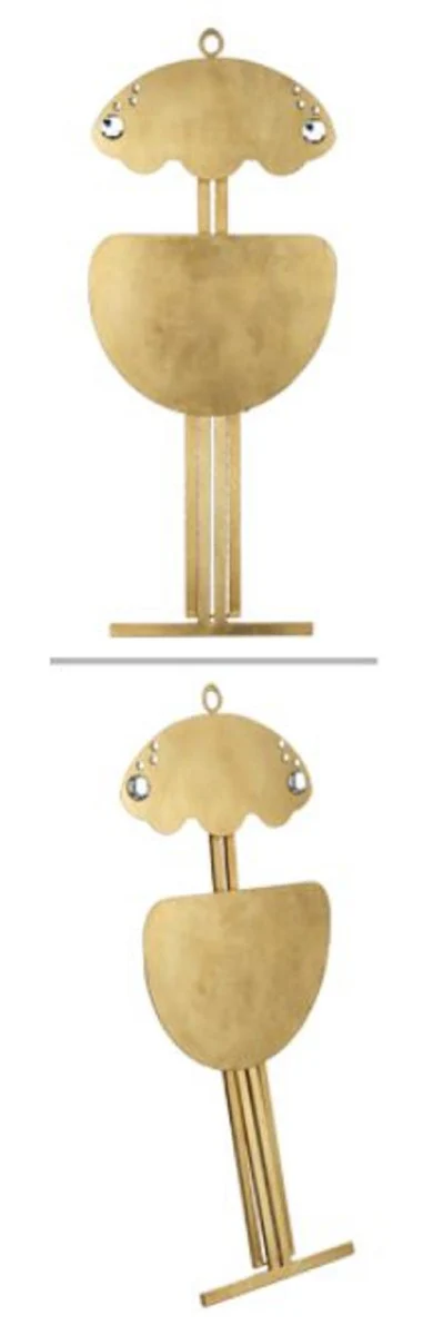 Casa Padrino silla plegable de lujo oro 42 x 32 x A. 88 cm - Silla de metal con cristal Swarovski - Muebles de Lujo