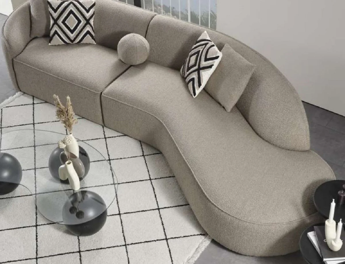 Casa Padrino sof¨¢ de lujo gris 340 x A. 95 cm - Sof¨¢ de sal¨®n curvo - Sof¨¢ de hotel - Muebles de sal¨®n - Muebles de hotel - Muebles de lujo - Interiores de lujo - Interiores de sal¨®n