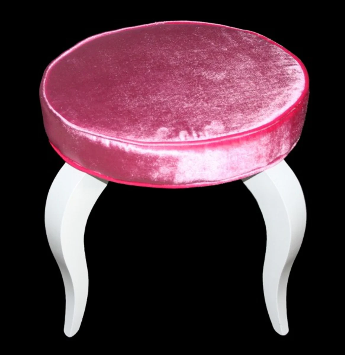 Taburete redondo dise?ador - Casa Padrino barroco de heces de color rosa / blanco de la calidad de lujo