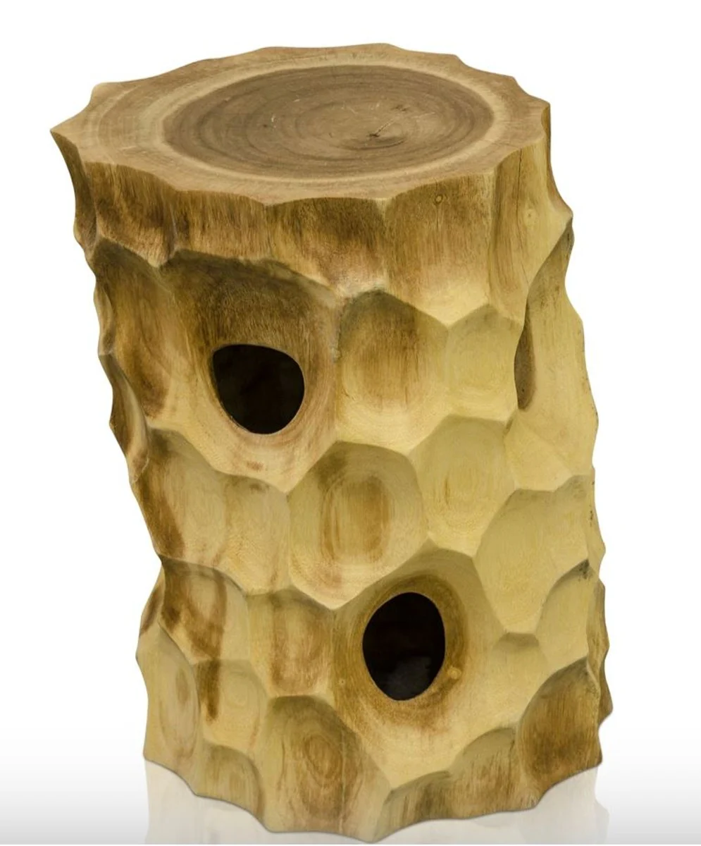 Casa Padrino mesa auxiliar / taburete de lujo colores naturales - Calidad de Lujo