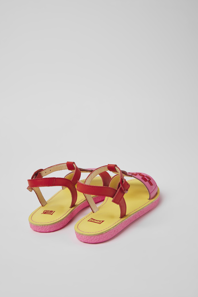 Twins Red and pink leather sandals for boys