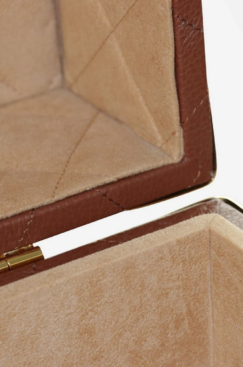 Casa Padrino maleta de lujo de cuero genuino marr¨®n / oro 100 cm - Hecho en Italia