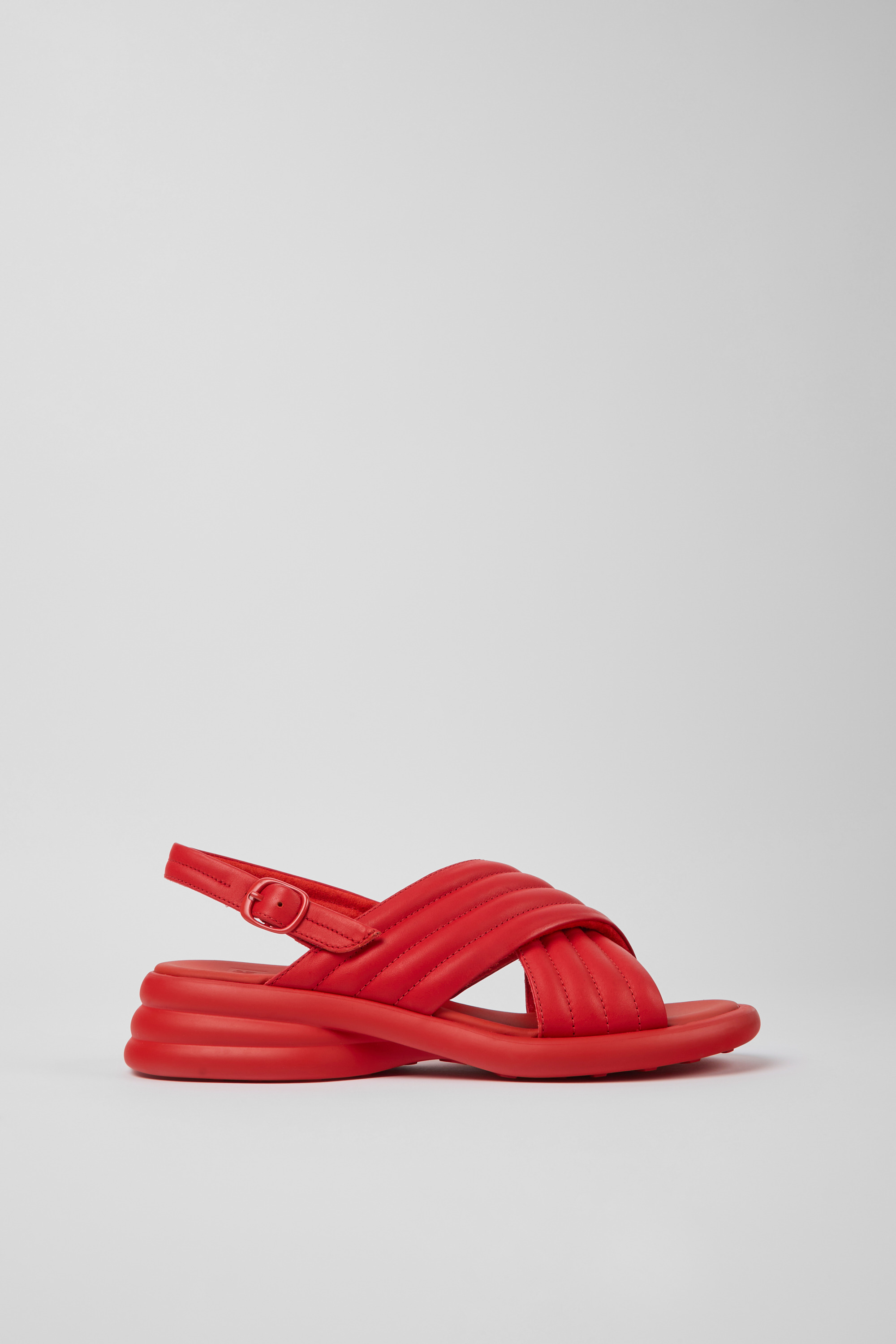 Spiro - Red leather sandals for women