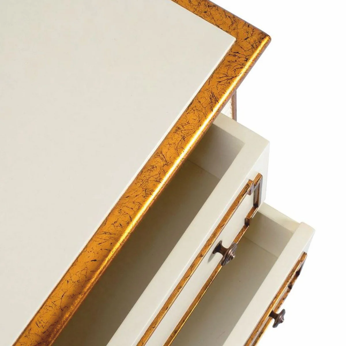 Casa Padrino mesita de noche barroco de lujo crema / oro antiguo - Muebles de dormitorio de estilo barroco