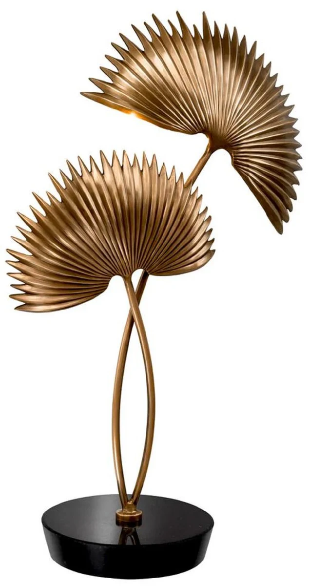 Lámpara de mesa de diseño Casa Padrino Oro antiguo / negro 42 x 20,5 x H 65 cm - Lámpara de mesa con base de granito - Colección Luxury