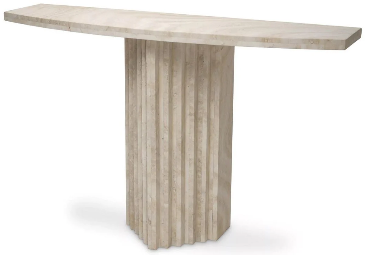 Casa Padrino consola de lujo beige 121,5 x 35 x A. 75,5 cm - Consola rectangular de travertino - Muebles de sal¨®n - Muebles de hotel - Muebles de travertino - Muebles de lujo - Interiores de lujo