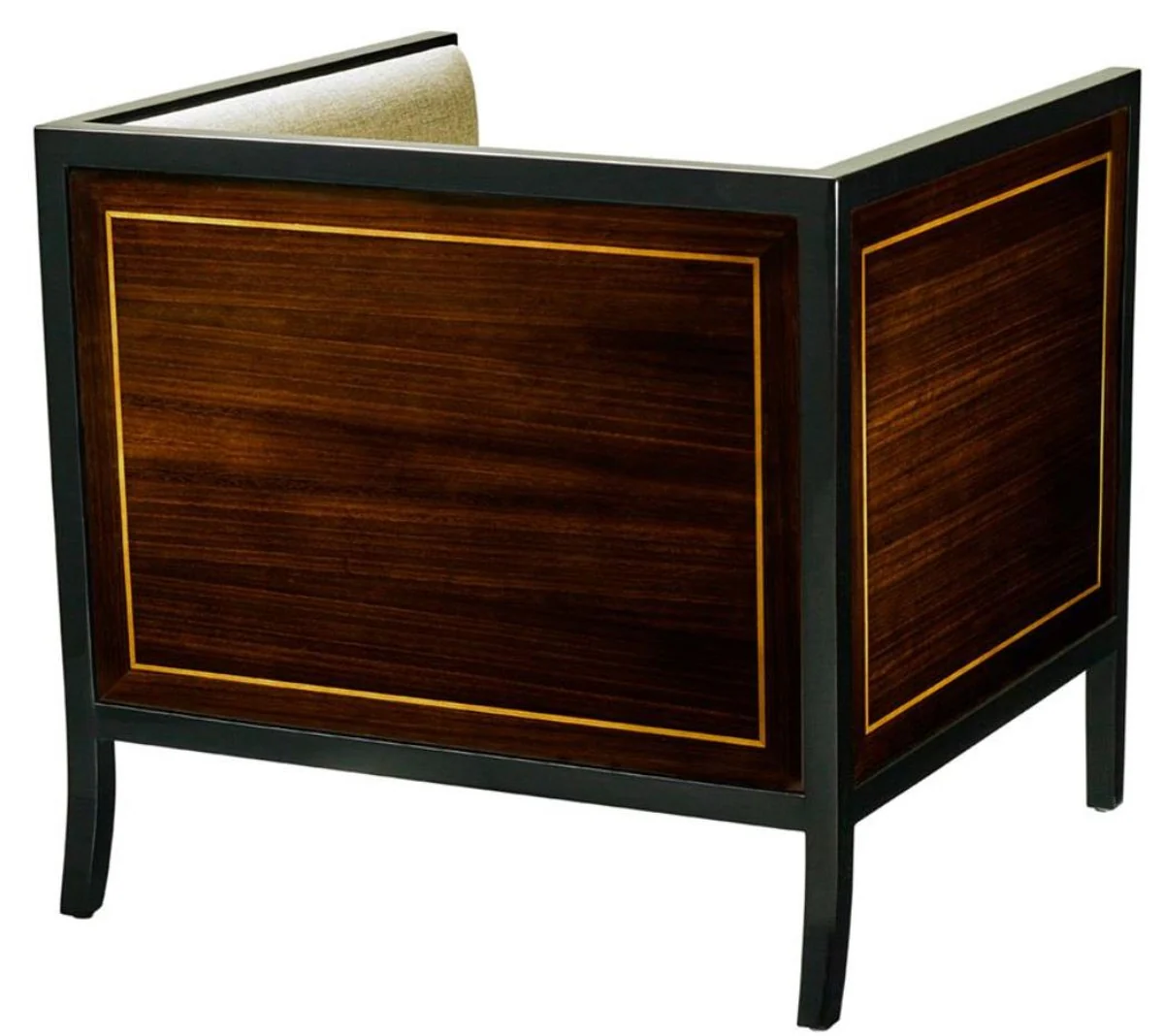 Casa Padrino sillón de lujo gris / negro / marrón 70 x 70 x H. 67,5 cm - Muebles de Hotel