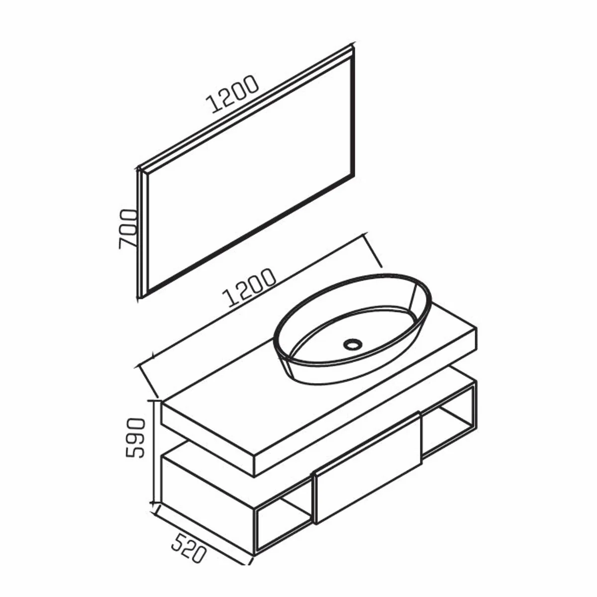 Casa Padrino Conjunto de Baño de Lujo Negro Mate / Rosa Mate 120 cm - Muebles de Baño