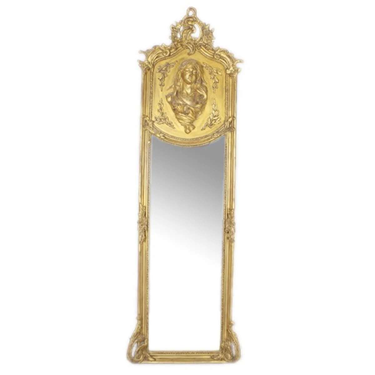 Casa Padrino Luxury Baroque Wall Mirror Madonna Gold 175 x 55 cm - Solid and heavy - Antique style mirror