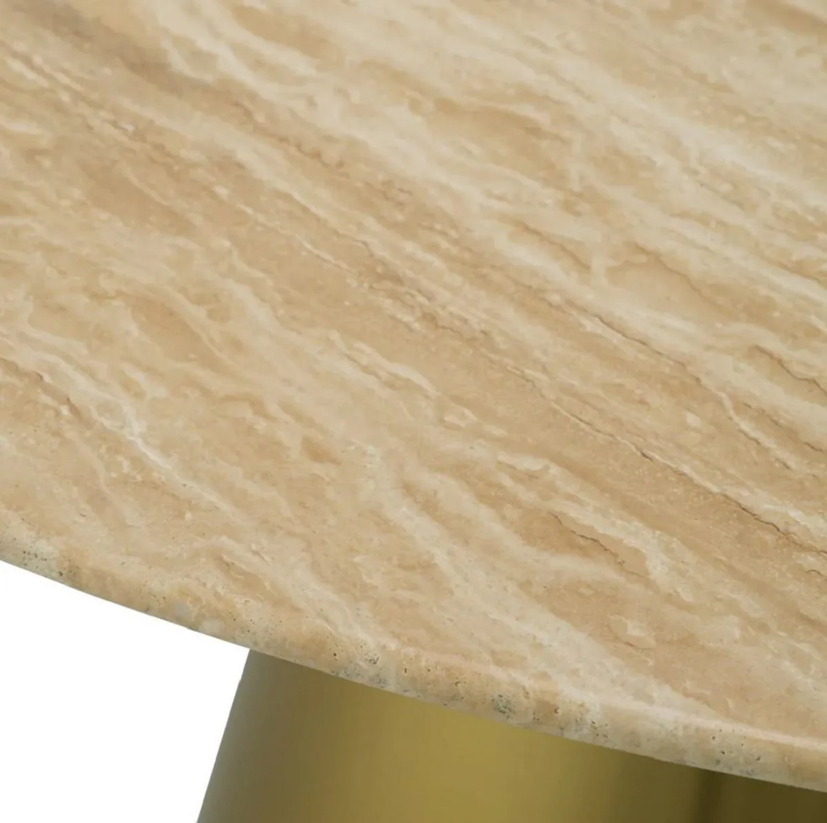 Casa Padrino mesa de comedor de lujo beige / lat¨®n ? 120 cm - Muebles de comedor de lujo