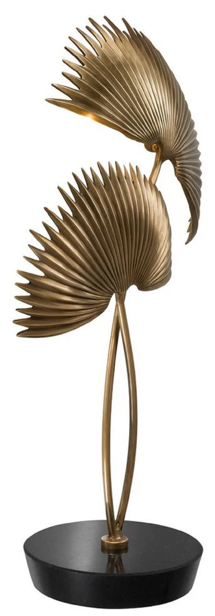 Lámpara de mesa de diseño Casa Padrino Oro antiguo / negro 42 x 20,5 x H 65 cm - Lámpara de mesa con base de granito - Colección Luxury