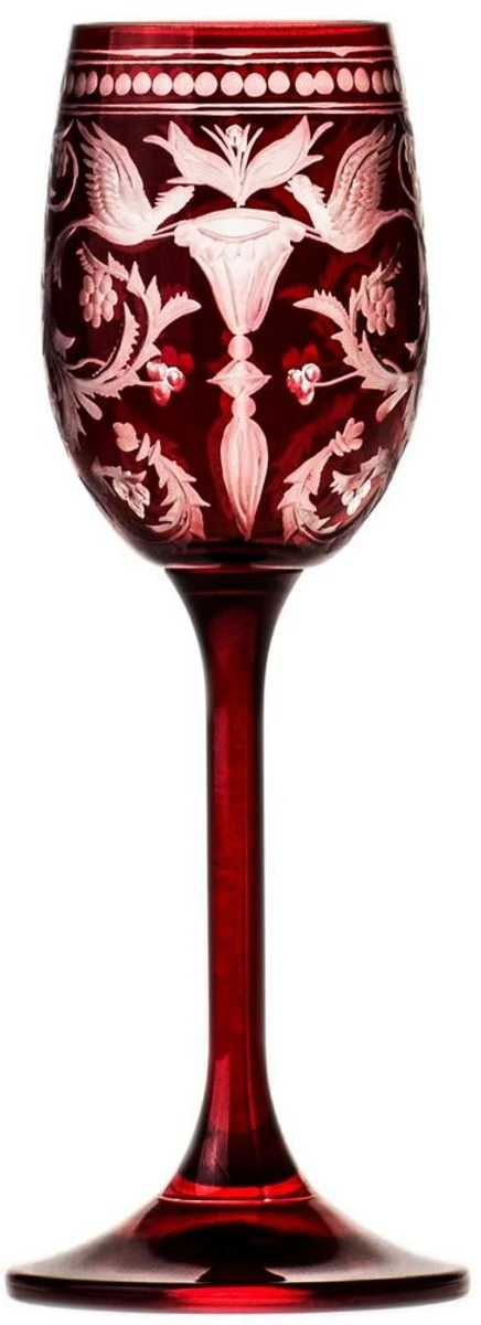 Casa Padrino conjunto de 6 vasos de licor de lujo rojo / plata ? 5,5 x A. 15 cm - Vasos de licor hechos a mano y grabados a mano - Accesorios para Hoteles y Restaurantes - Calidad de Lujo