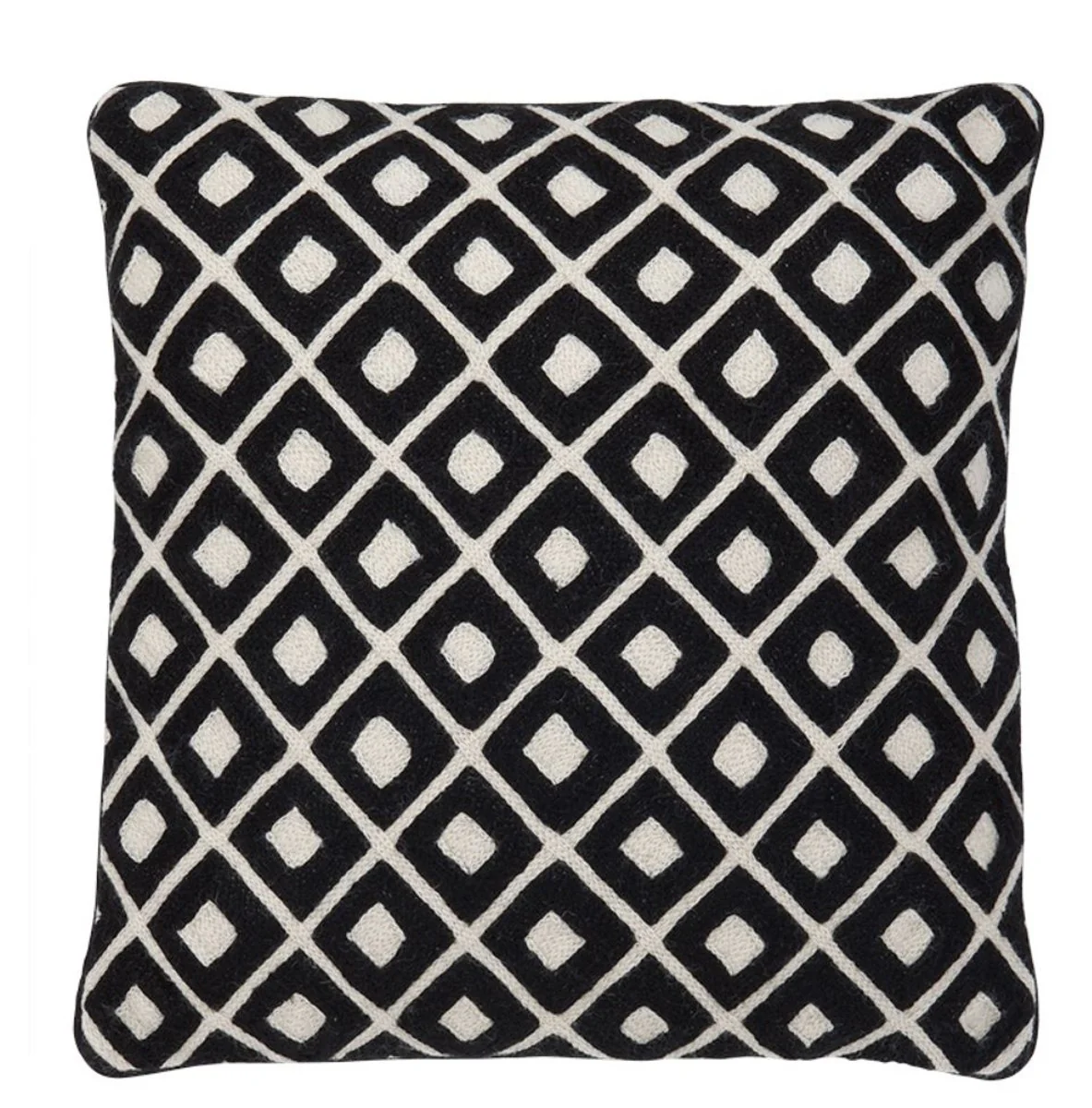 Casa Padrino almohada negro con patrón 50 x H. 50 cm - calidad de lujo