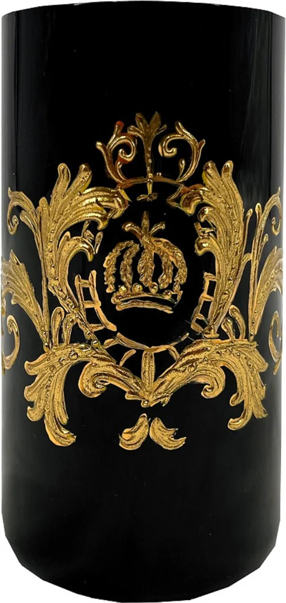 Pomp??s by Casa Padrino conjunto de vasos de agua de lujo negro / oro ? 6,5 x A. 14,5 cm - Vasos de agua con ba?o de oro de 24 quilates - Vasos pomposos dise?ados por Harald Gl??ckler