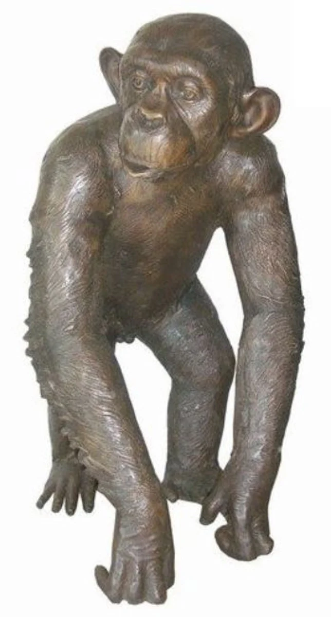 Casa Padrino figura de bronce de lujo chimpancé bronce 45 x 60 x H. 78 cm - Figura Deco Escultura