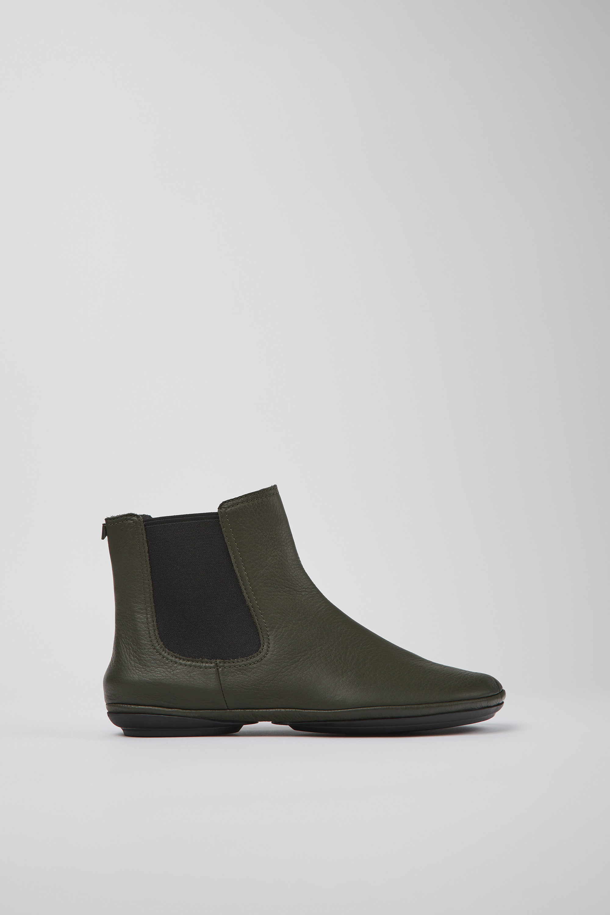 Right - Green leather ankle boots