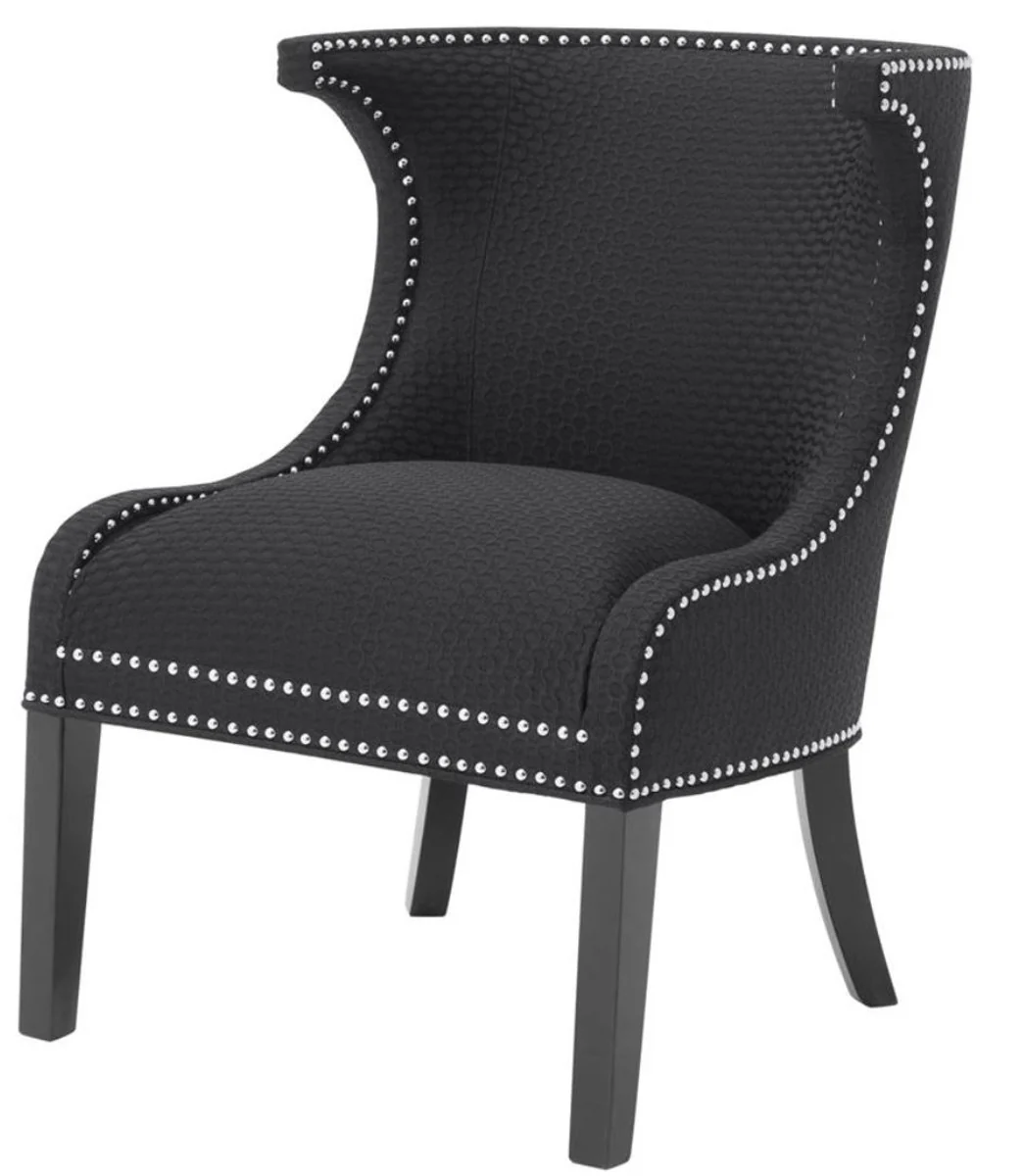 Casa Padrino sillón / sillón de lujo negro 66 x 60 x H. 91 cm - Edición Limitada
