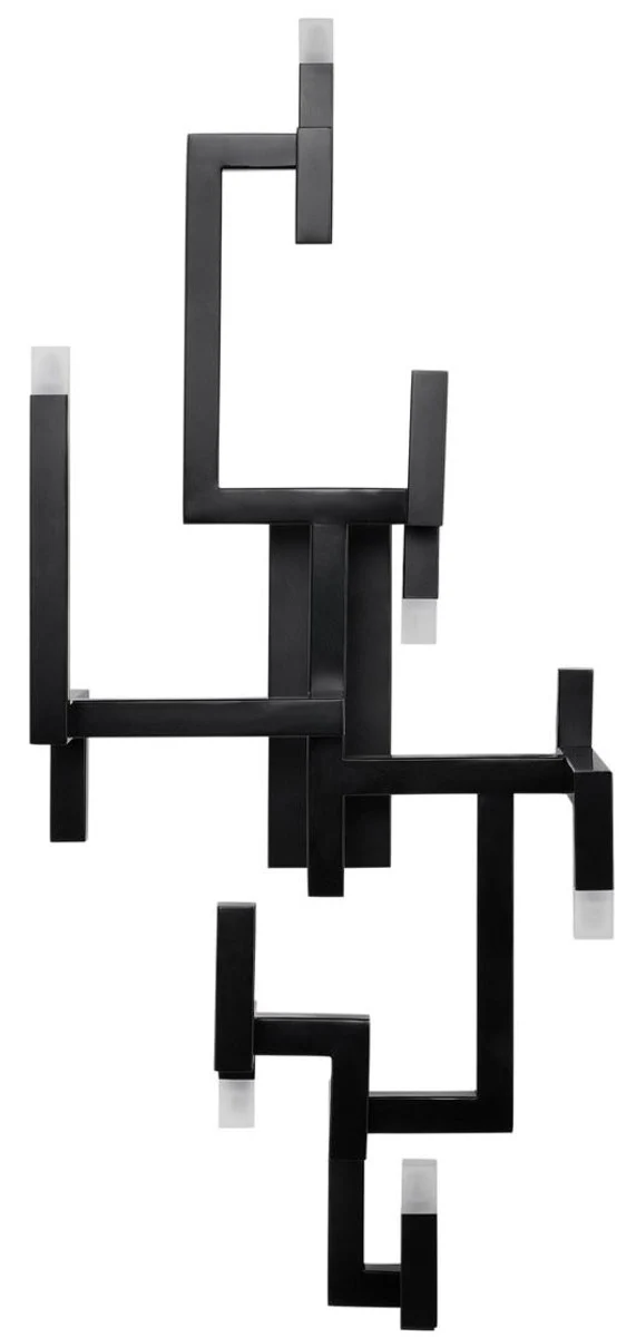 Casa Padrino aplique de pared de lujo LED de acero inoxidable de la sala negro 30,5 x 28,5 x H. 73,5 cm - Aplique de Diseño con Revestimiento en Polvo