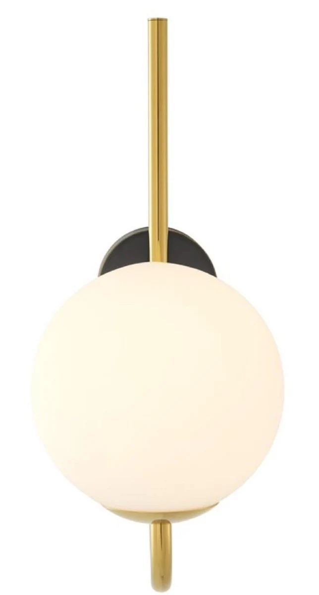 Casa Padrino lámpara de pared de lujo oro / negro / blanco 15 x 22 x H. 36 cm - Lámpara de Hotel y Restaurante