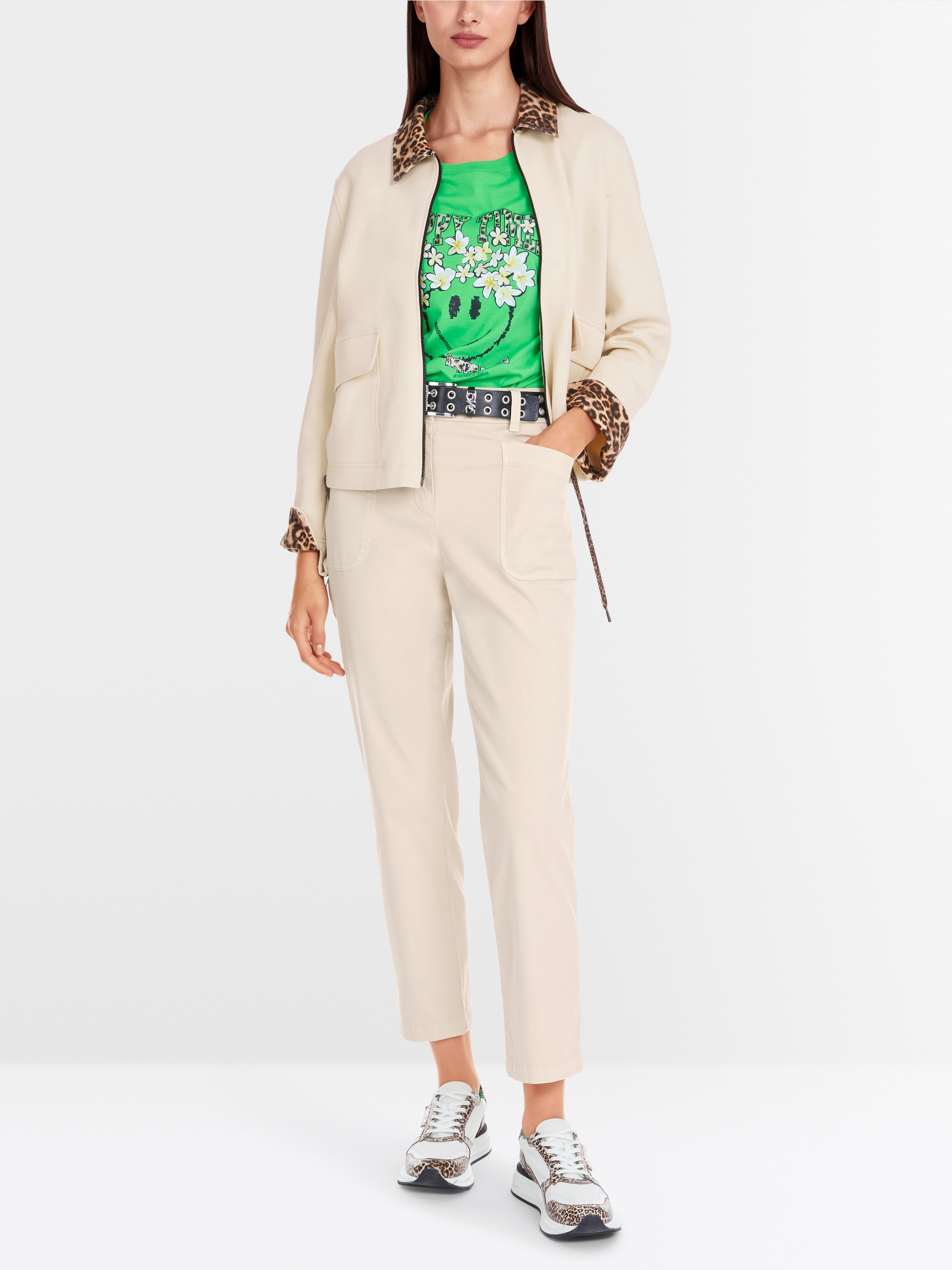 Marc-Cain Sweat jacket in jersey with zip