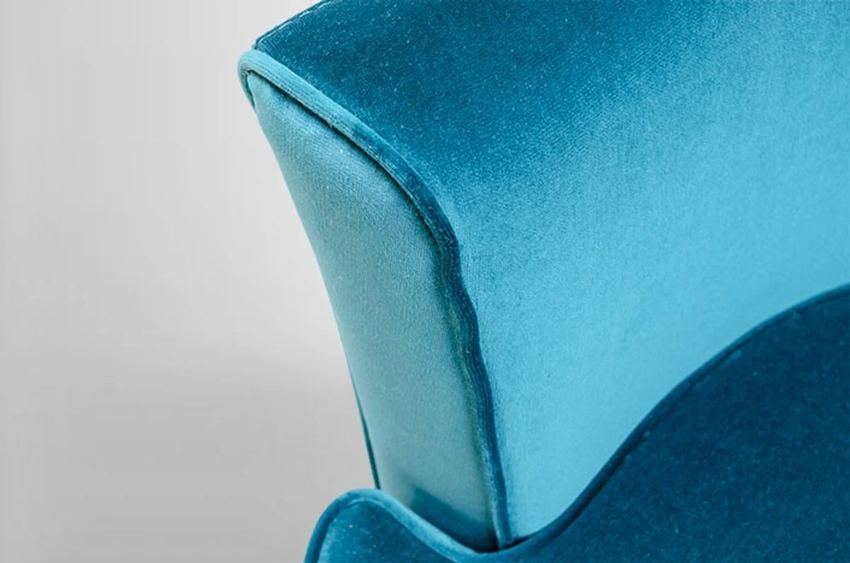 Casa Padrino luxury Art Deco Lounge Chair Blue - Luxury Collection - Art Nouveau - Belle Epoque