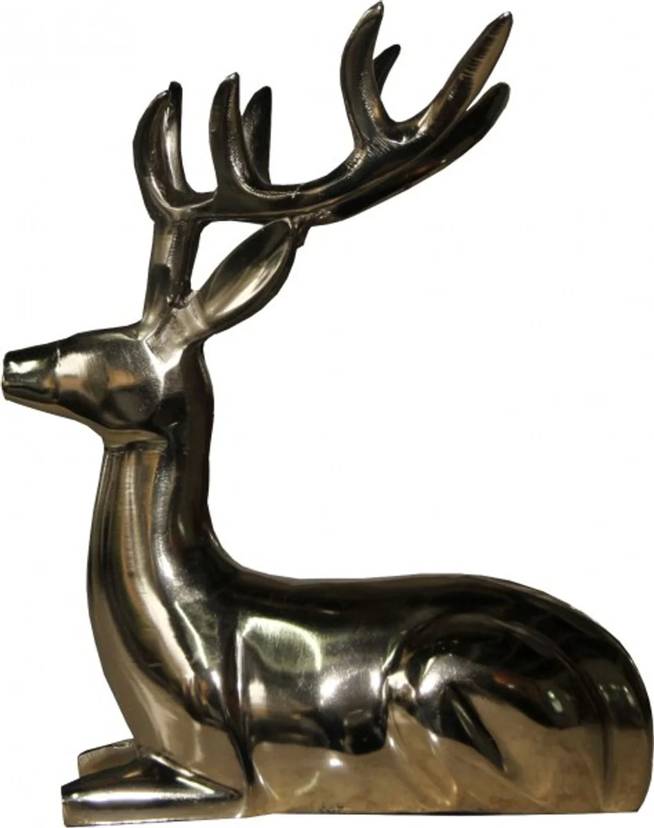 Casa Padrino Designer Deko Deer lying gold 18 x 13 x 23cm - polished aluminum figure sculpture