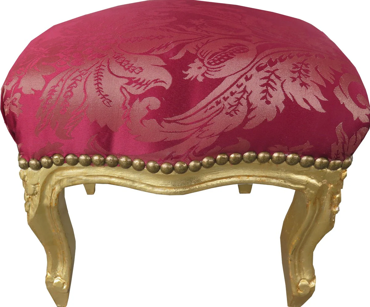 Casa Padrino barroco patr¨®n otomana Claret / oro Mod2 - muebles de estilo antiguo - taburetes