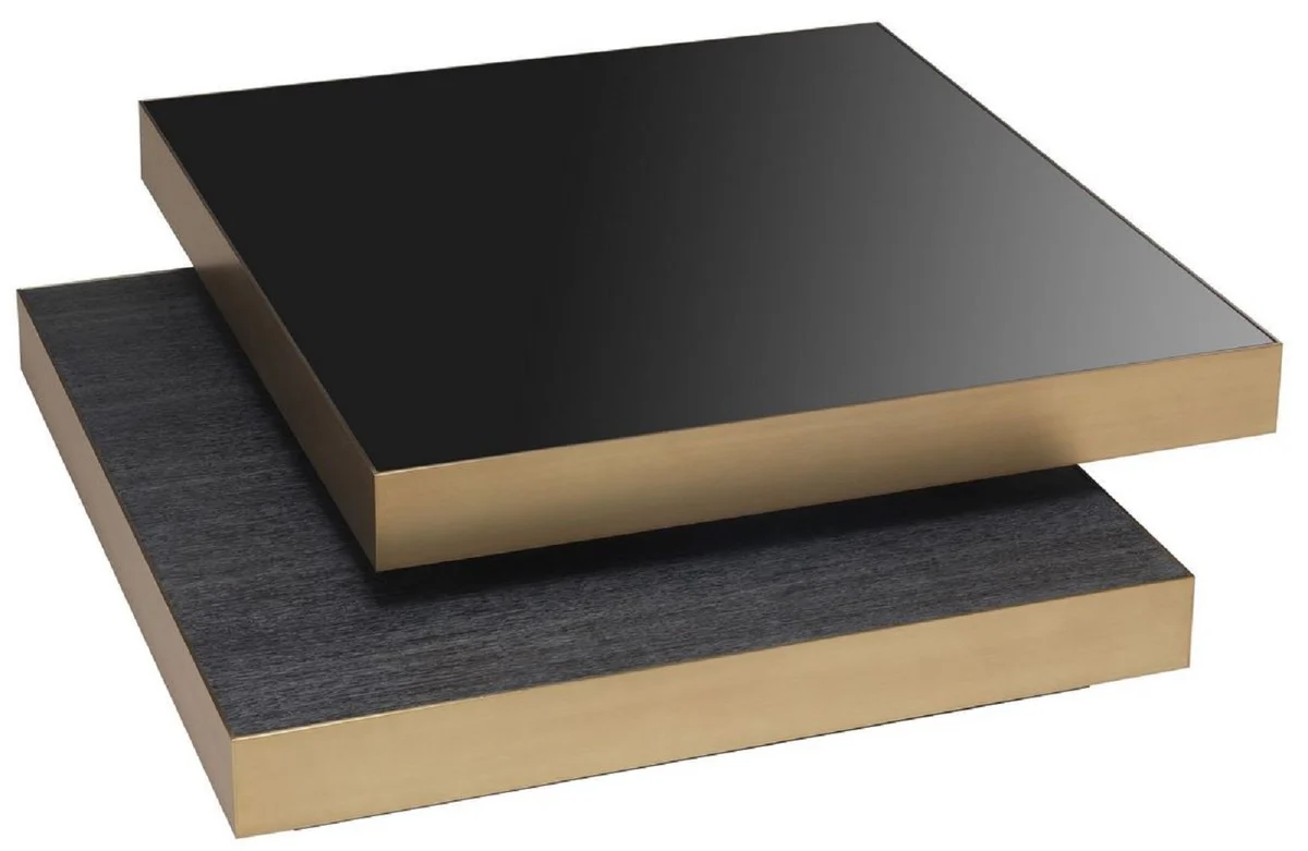 Casa Padrino mesa de centro de lujo lat¨®n / gris antracita / negro 124 x 135 x A. 32 cm - Mesa de sal¨®n moderna - Muebles de sal¨®n - Calidad de Lujo