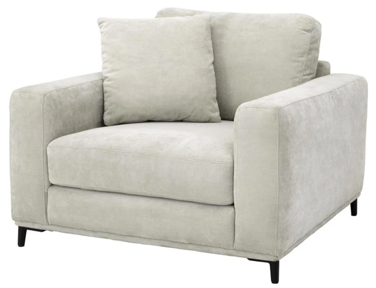 Casa Padrino sillón de salón de lujo arena / negro 105 x 102 x H. 80 cm - Muebles de Salón