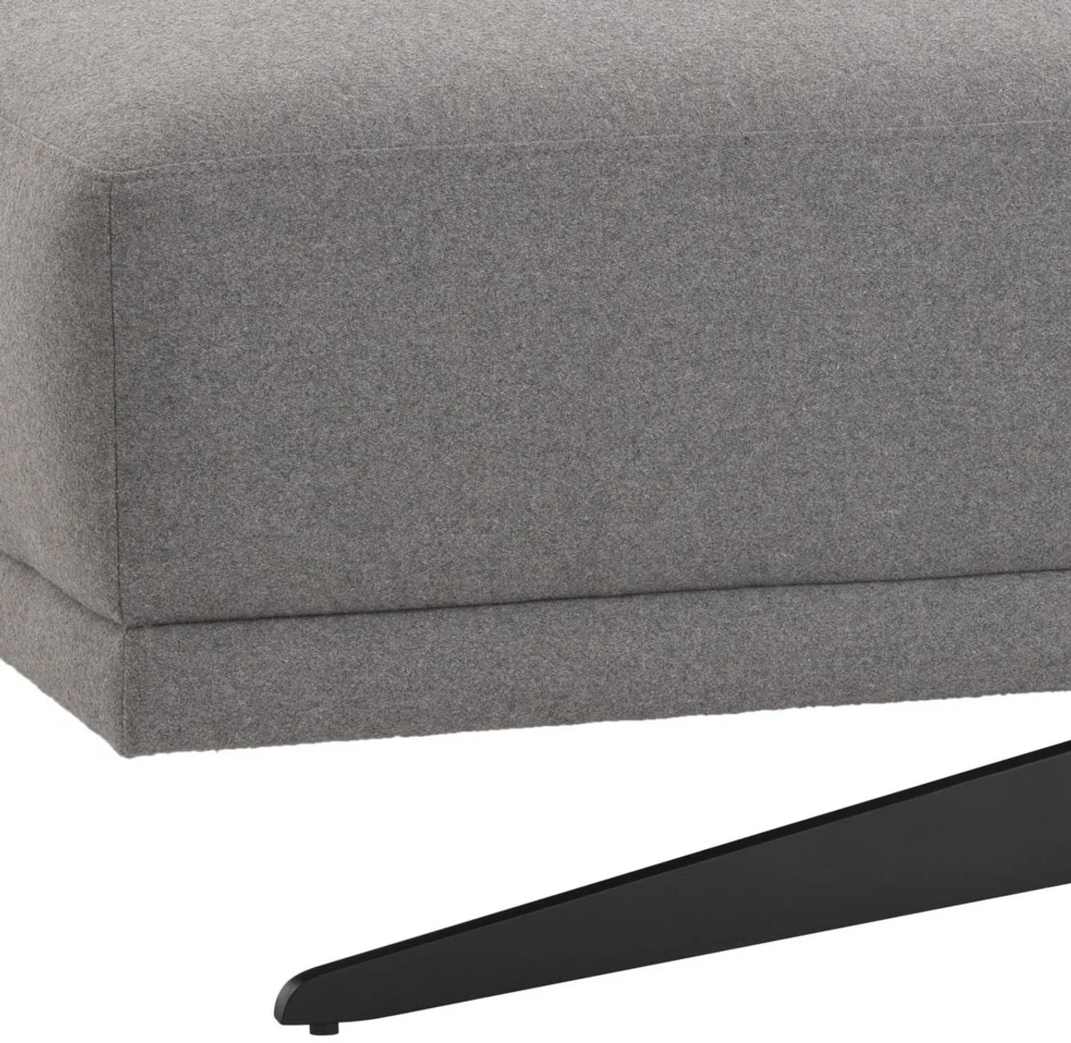 Casa Padrino taburete de lujo gris / negro 108 x 108 x A. 41 cm - Otomana - Muebles de Sal¨®n - Colecci¨®n de Lujo