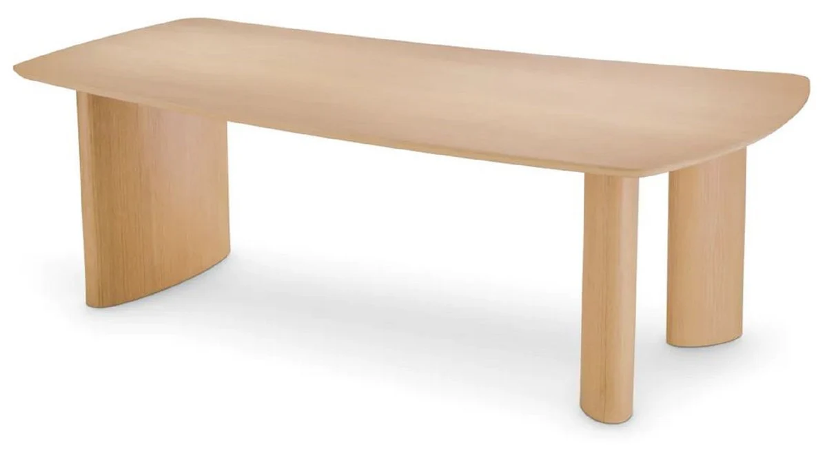 Casa Padrino mesa de comedor de lujo natural 230 x 120 x A. 76,5 cm - Mesa de cocina de madera maciza con tablero ligeramente curvado - Muebles de comedor - Muebles de cocina - Muebles de lujo
