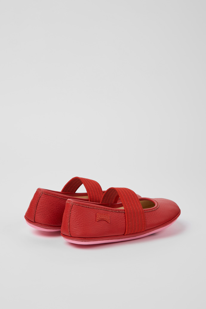 Right Red leather ballerinas for children