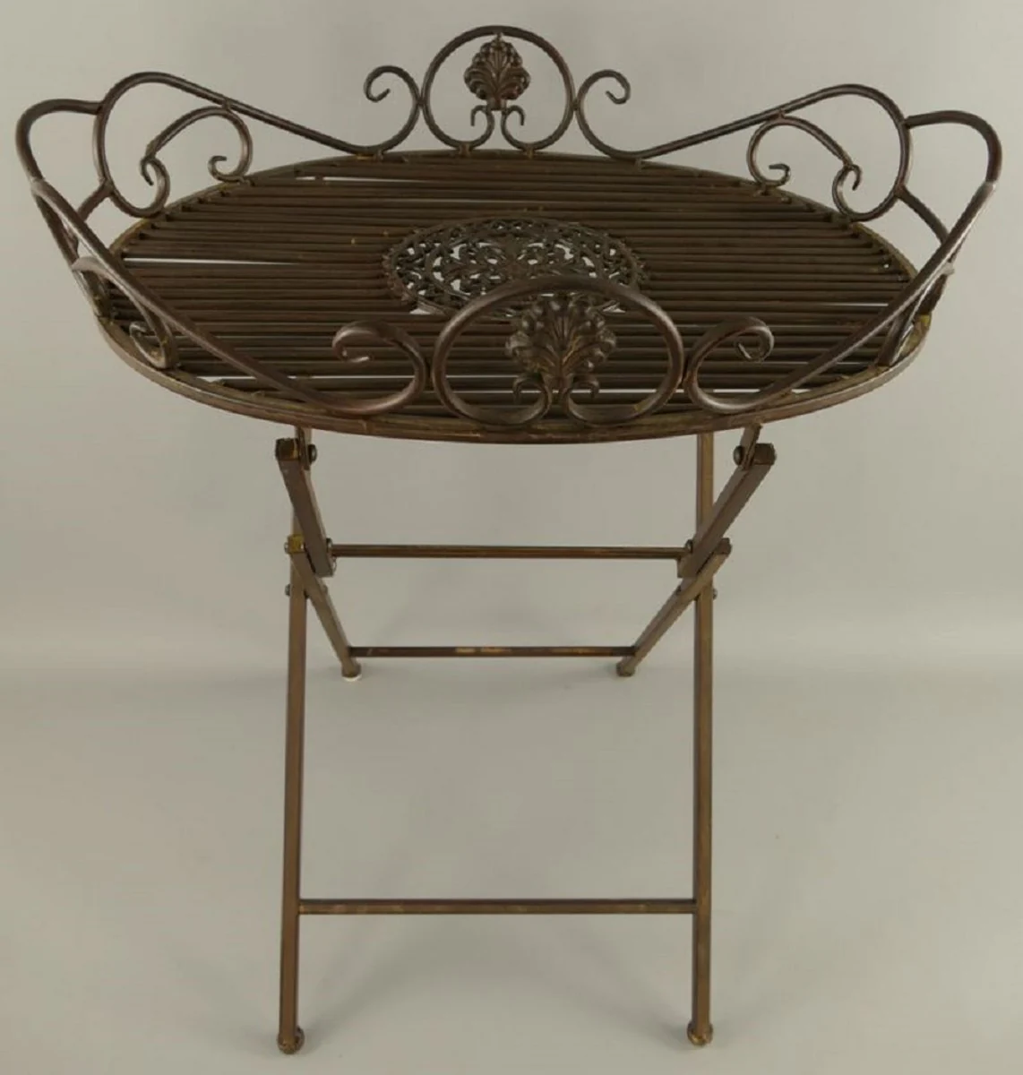 Casa Padrino mesa auxiliar de jard¨ªn Art Nouveau ¨®xido 63 x 48 x A. 70 cm - Mesa de jard¨ªn plegable de metal - Muebles de Jard¨ªn Barrocos y Art Nouveau