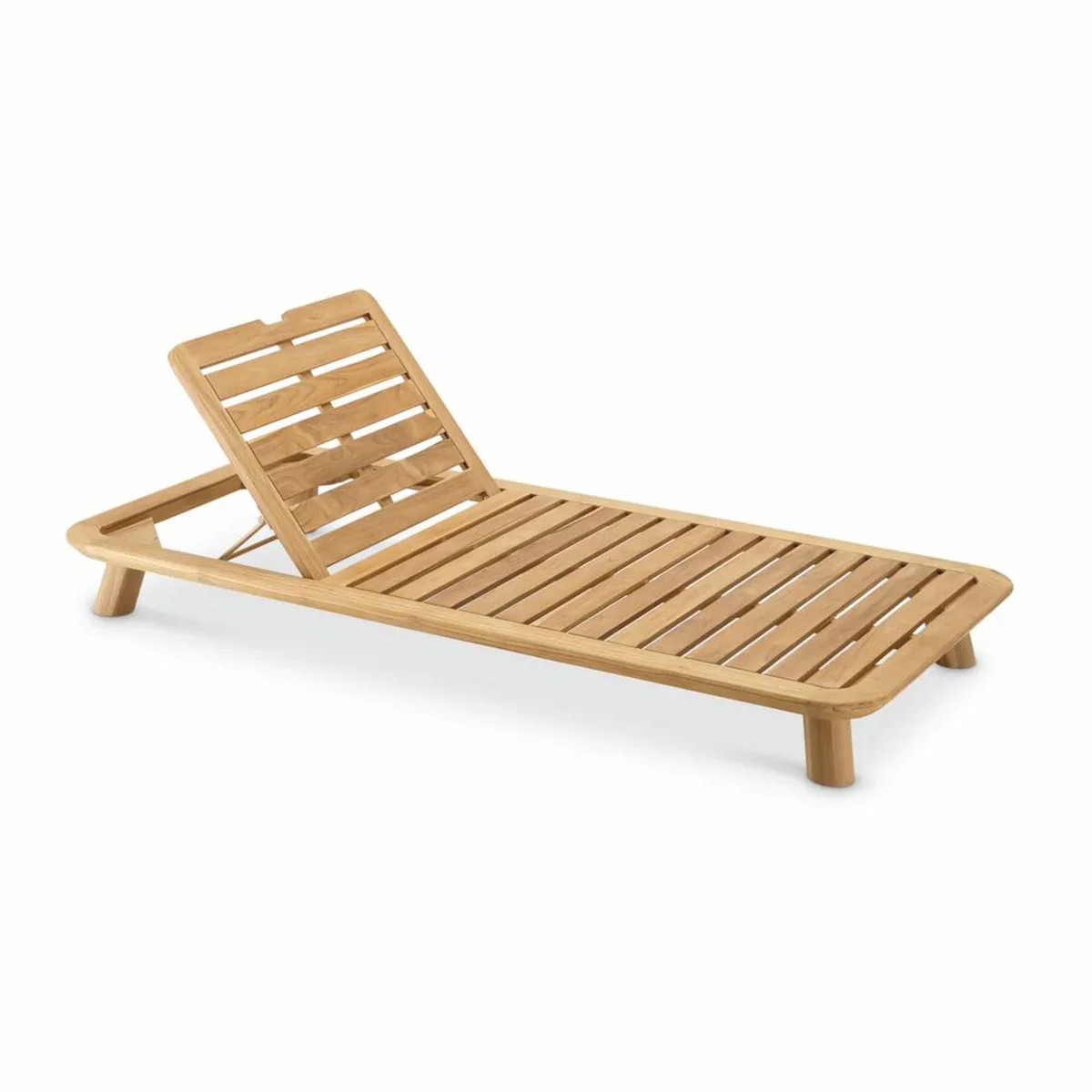 Casa Padrino tumbona de jard¨ªn de lujo de teca natural / arena - Tumbona de piscina de lujo