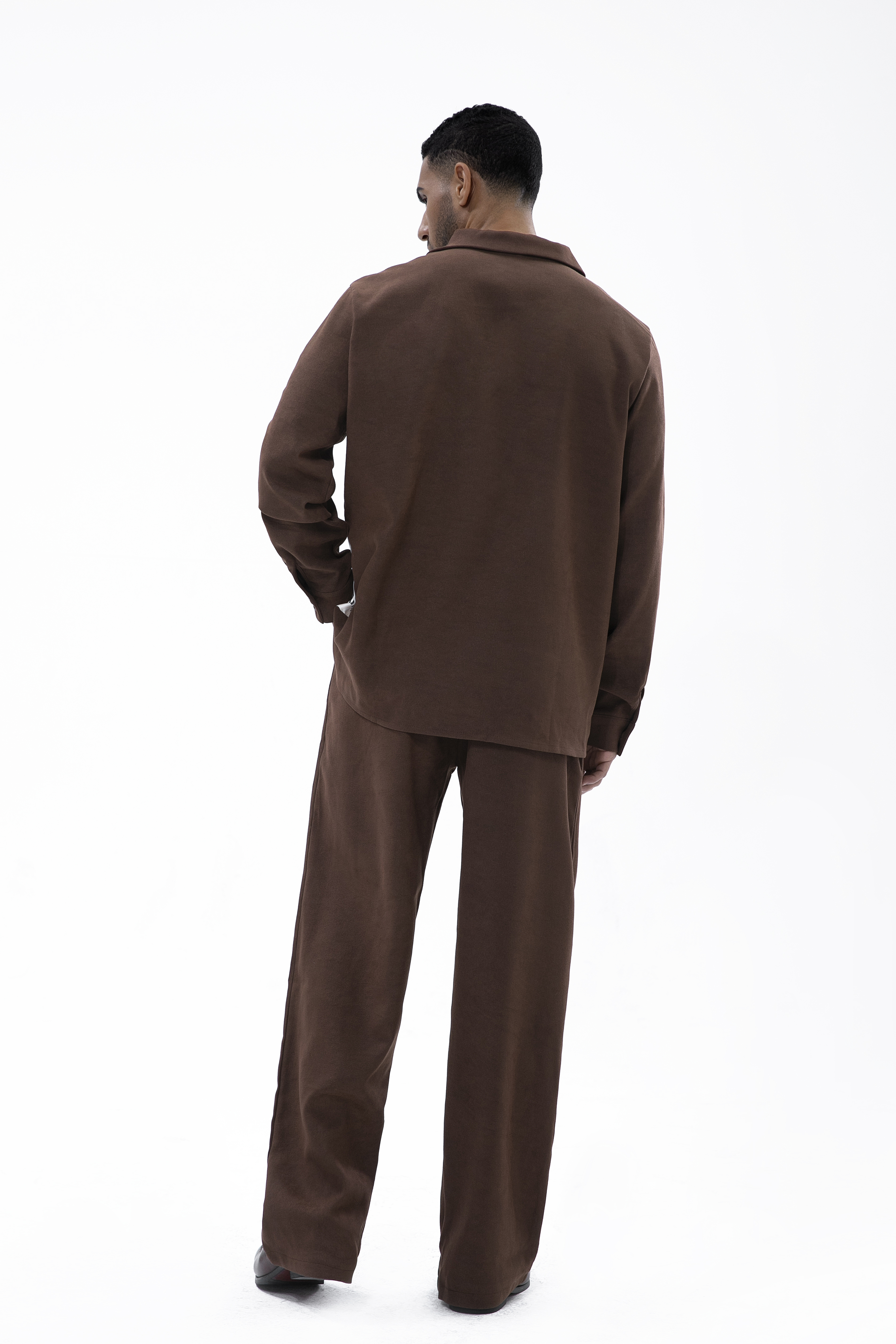 Suitmens Men's Brown Suede Long Sleeve Walking Suit 027