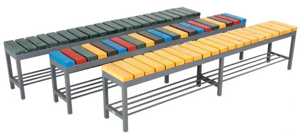 Casa Padrino banco de jard¨ªn banco de cervecer¨ªa colorido / gris 200 cm