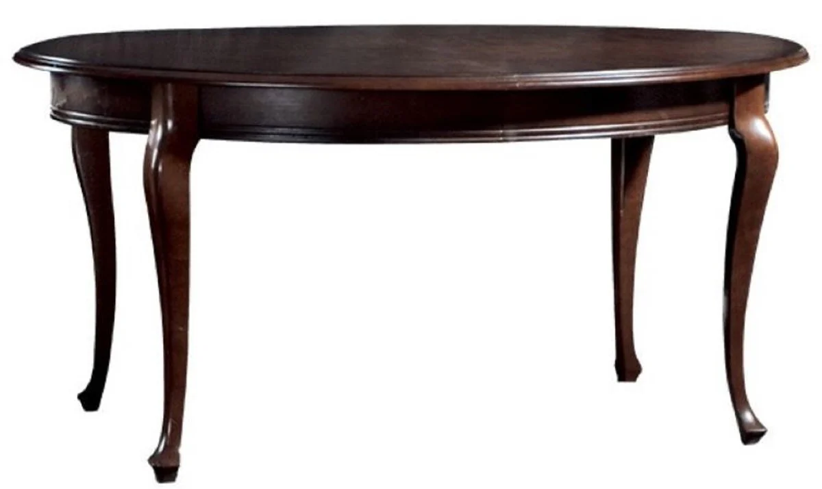 Casa Padrino mesa de comedor Art Nouveau de lujo marr¨®n oscuro 160-360 x 110 x A. 78 cm - Mesa de comedor extensible ovalada de madera maciza - Muebles de Comedor Barrocos y Art Nouveau