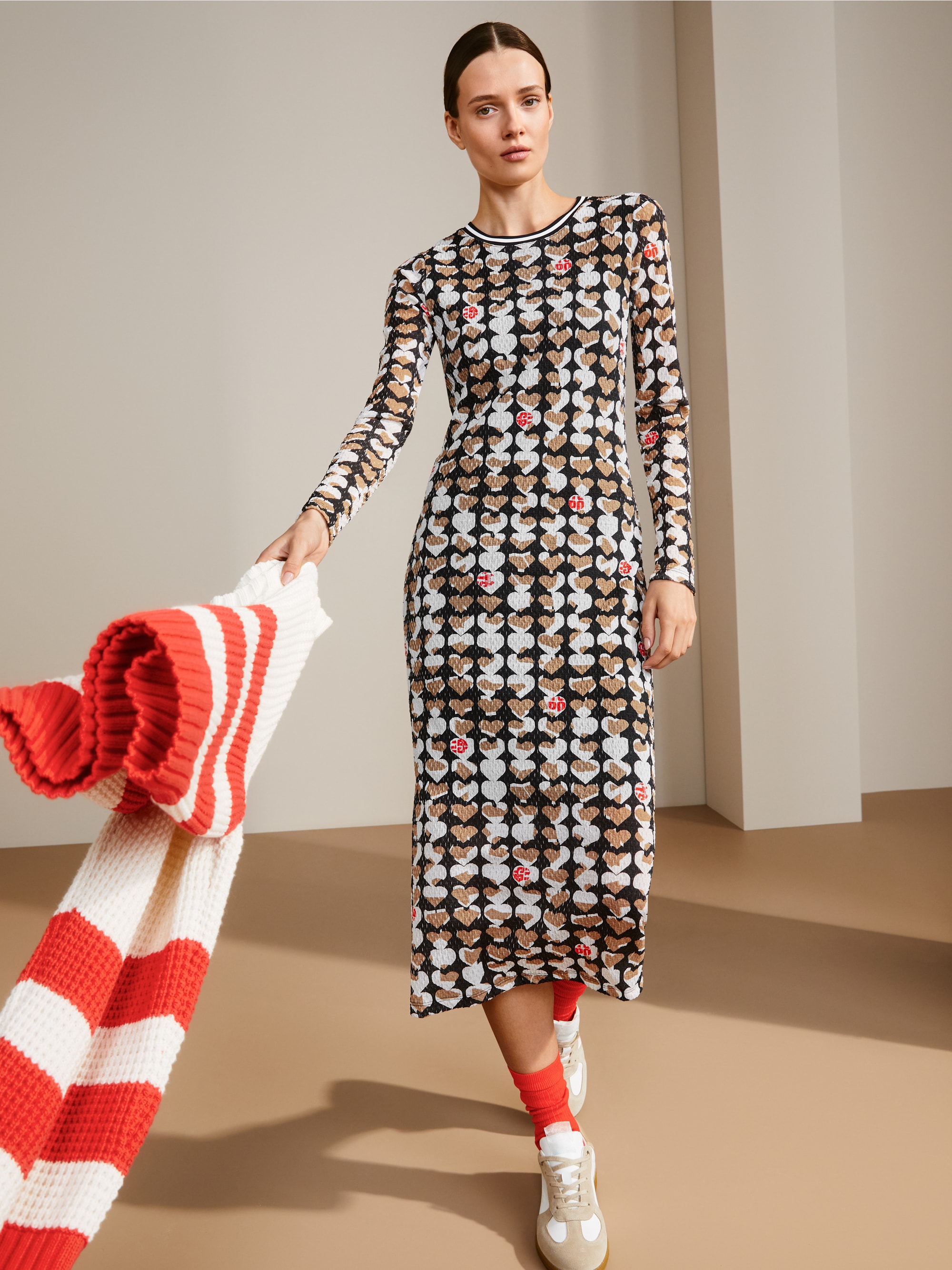 Marc-Cain Slim midi dress with all-over print