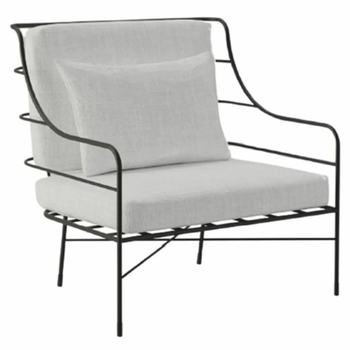 Casa Padrino sill¨®n para hotel y jard¨ªn de lujo negro / gris - Muebles de hierro forjado