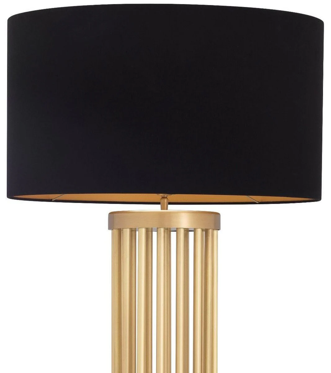 Casa Padrino lámpara de pie de metal de lujo con base de mármol latón antiguo / negro Ø 55 x A. 188 cm - Calidad de Lujo